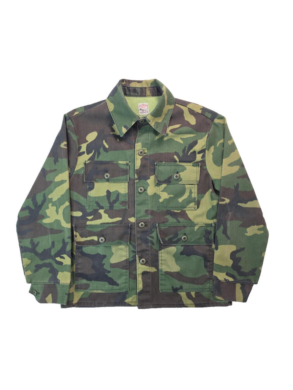 Pointer Brand Vintage Green Woodland Camo Canvas Chore Jacket Mens Size Medium M